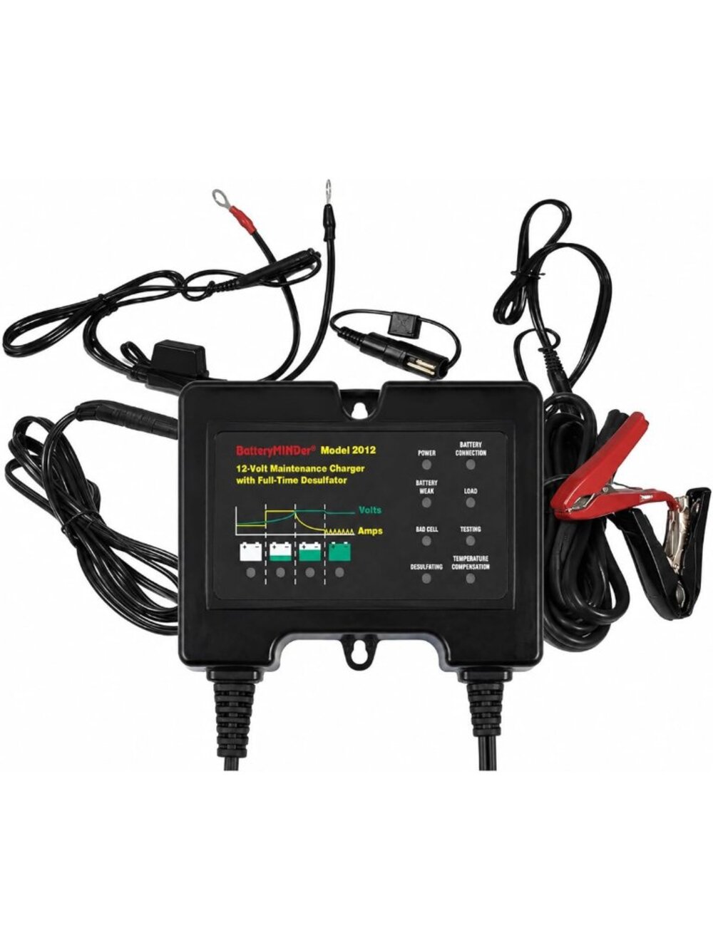 Smart 12V 2Amp Battery Charger & Maintainer - Automatic Trickle for Car, RV